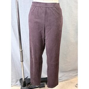 J.Jill Wearever Collection Faux Suede Pull-On Tapered Pants Rum Raisin XL
